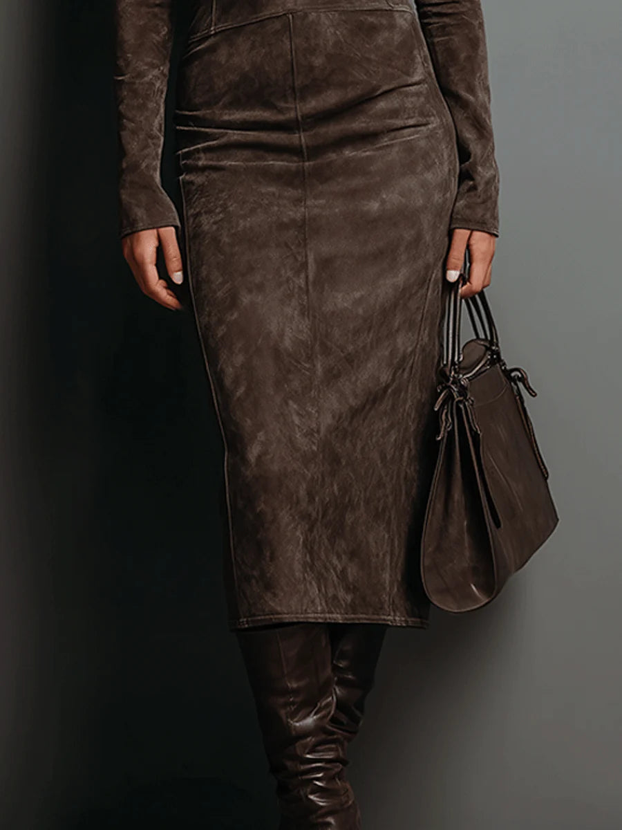 Ava | Luxe Suede Midi Dress