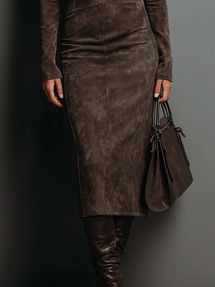 Ava | Luxe Suede Midi Dress