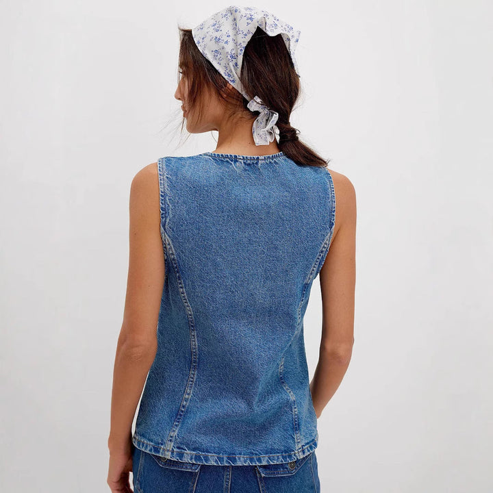 Amelie | Comfy Button Down Sleeveless Vest