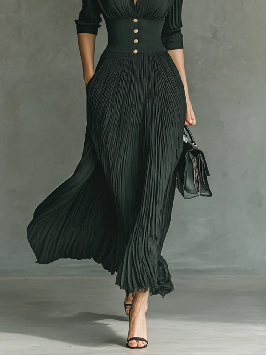 Maéline - Elegant Tailored Waist Dress