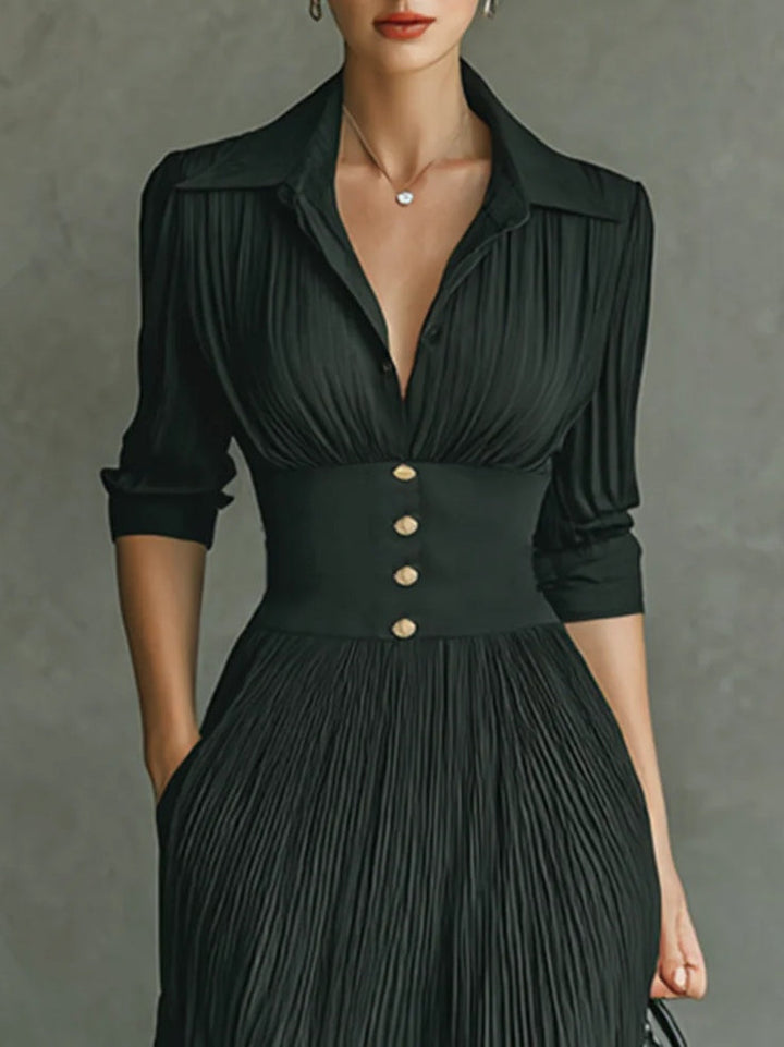 Maéline - Elegant Tailored Waist Dress